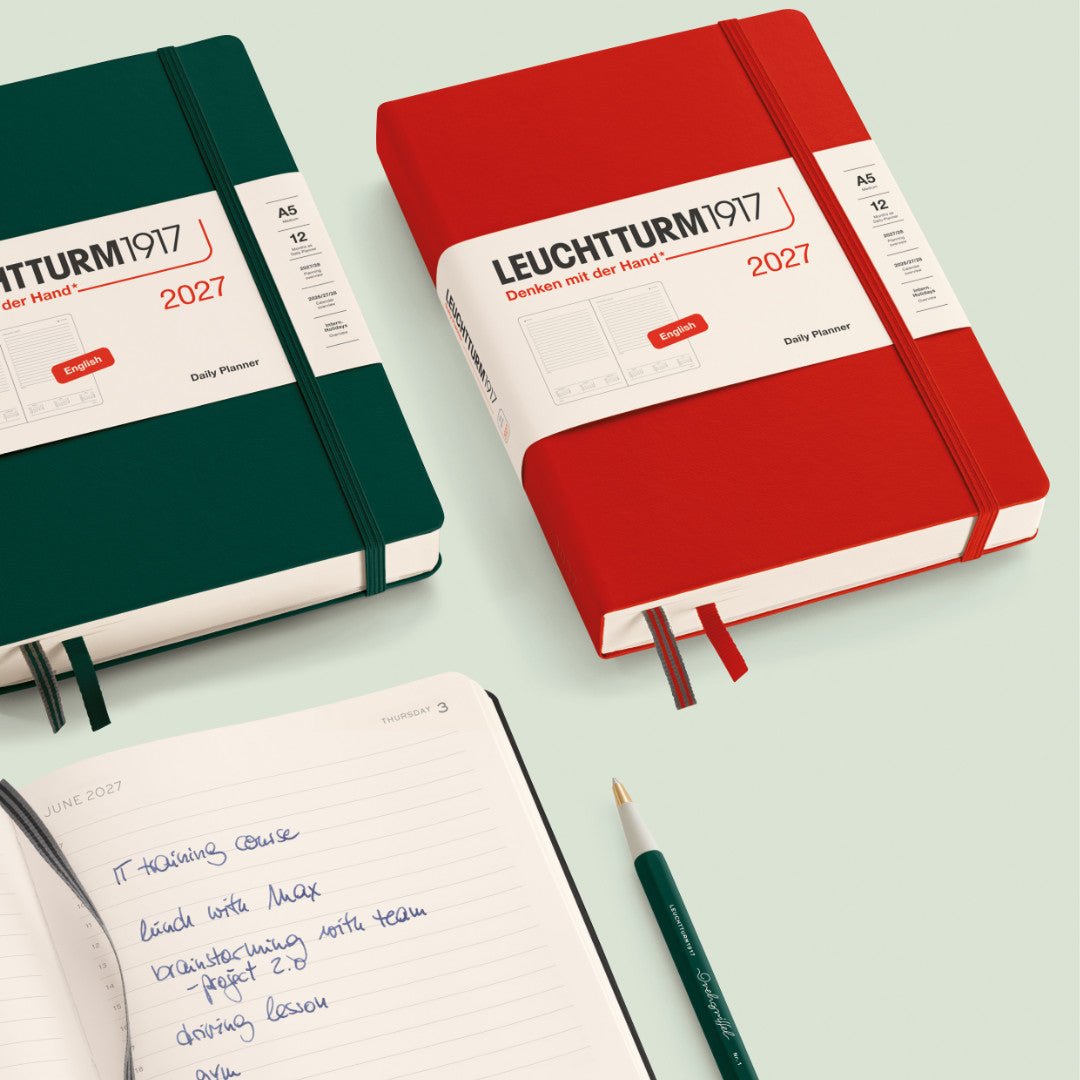 Agenda Journalier 2027 LEUCHTTURM1917, Anglais - A6 - Hardcover - Cherry - 4070292003184