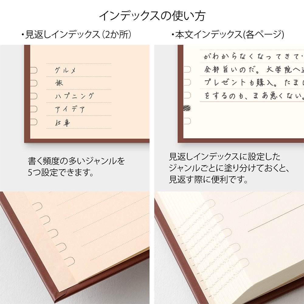Agenda perpétuel MIDORI 1 Year Diary - Rouge - 4902805127141
