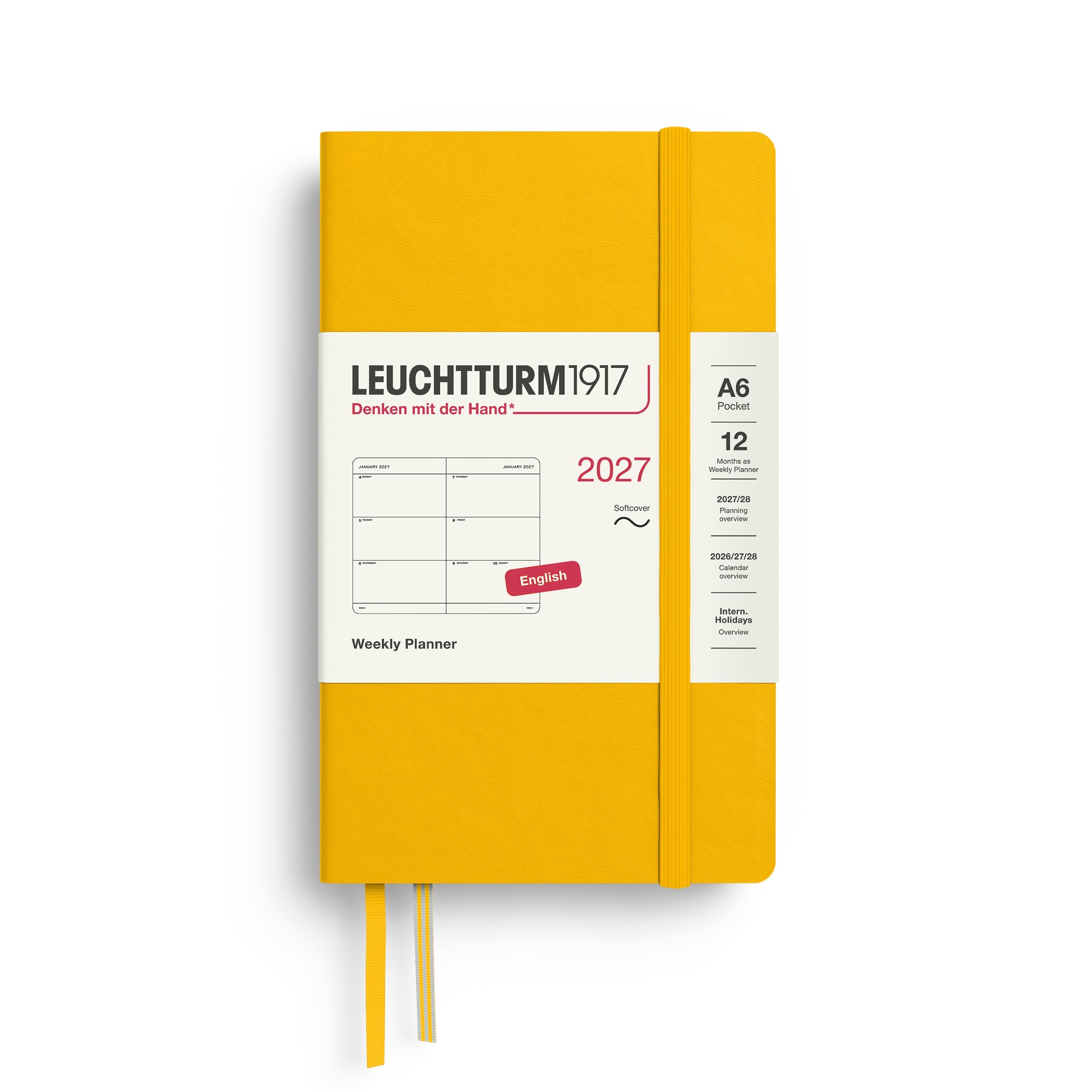 Agenda Semainier 2027 LEUCHTTURM1917, Anglais - A6 - Softcover - Sunflower - 4070292002897