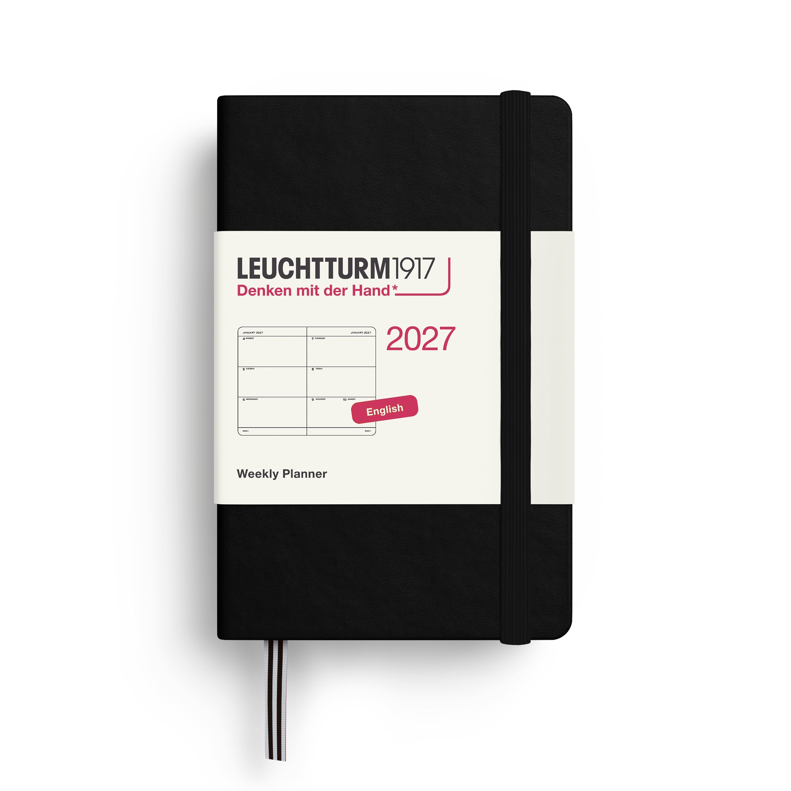 Agenda Semainier 2027 LEUCHTTURM1917, Anglais - A7 - Hardcover - Black - 4070292002750