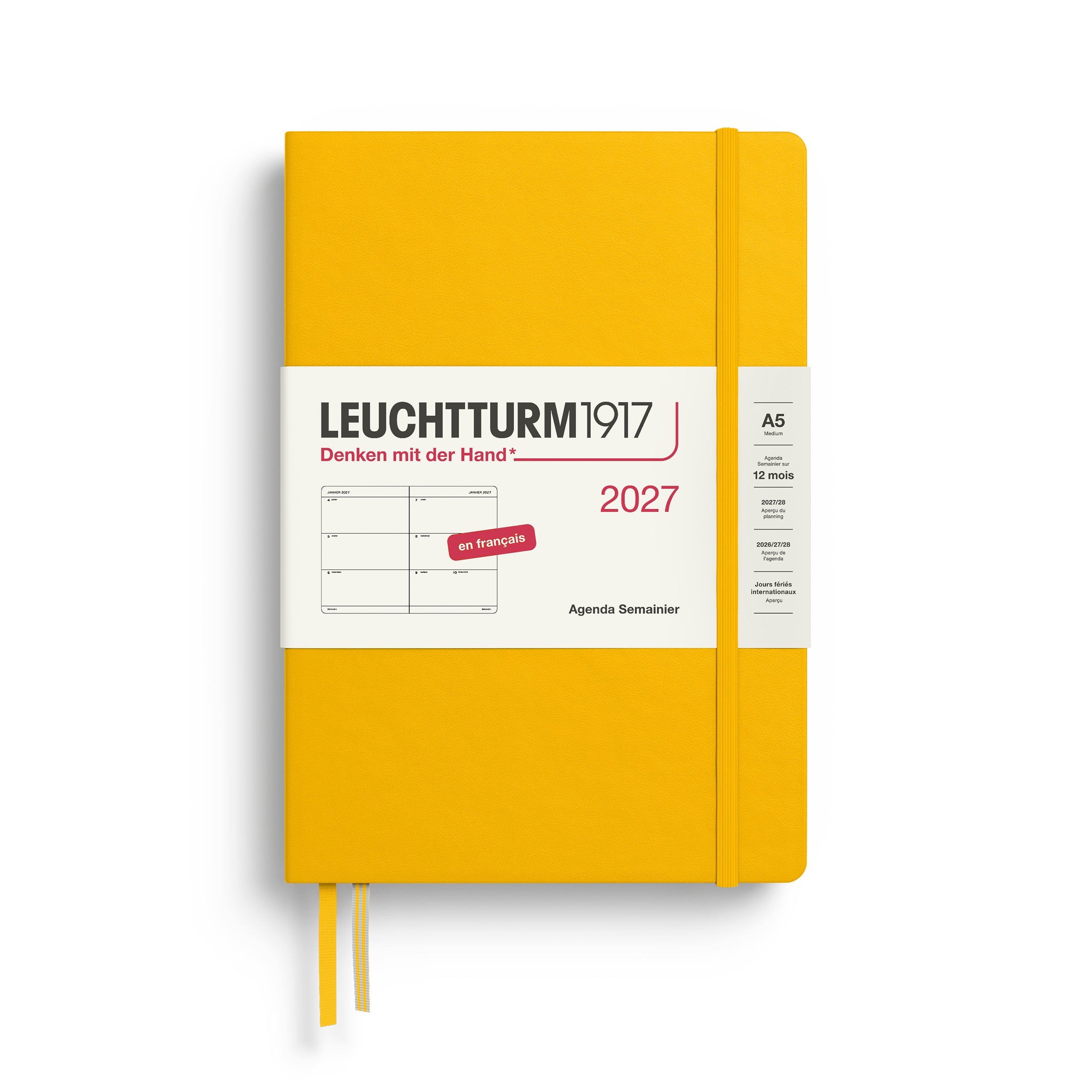 Agenda Semainier 2027 LEUCHTTURM1917, Français - A5 - Hardcover - Sunflower - 4070292003900