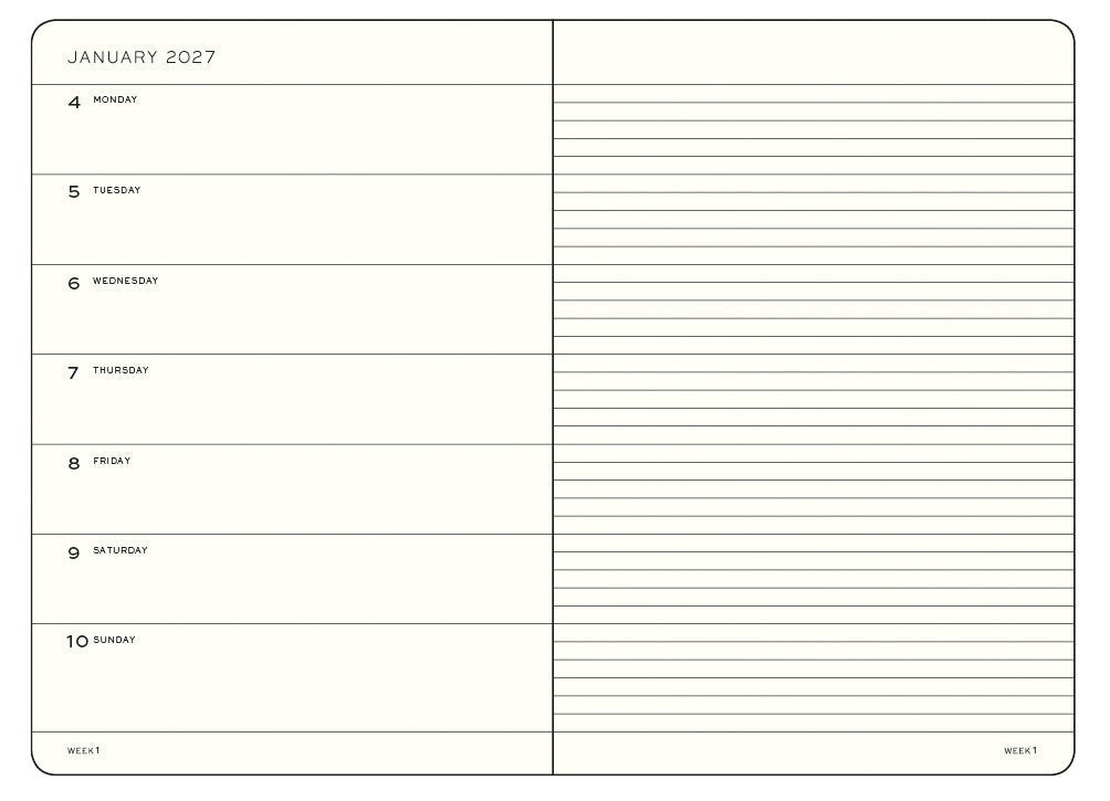 Agenda Semainier & Note Ligné 2026 - 2027 (18 mois) LEUCHTTURM1917, Anglais - A5 - Softcover - Forest Green - 4070292003382