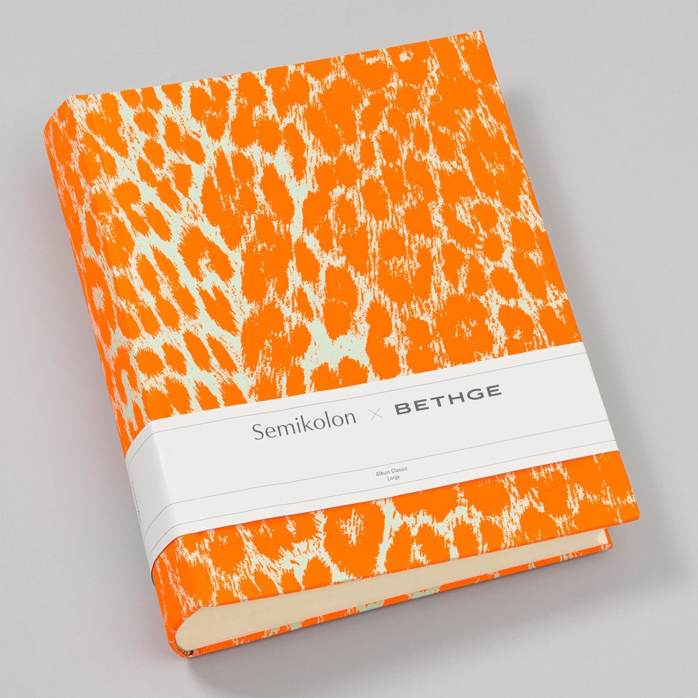 Album photo SEMIKOLON x BETHGE Edition Classic Large - 24.5 x 30.5 cm - 130 pages - Neonorange - 4070409002543
