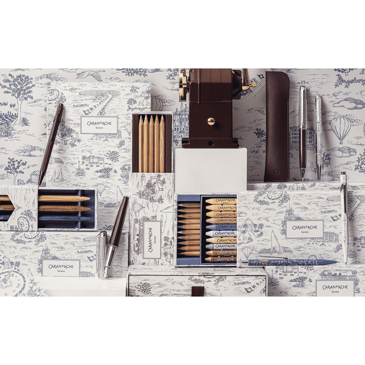 Carnet CARAN D'ACHE Toile de Jouy Geneva Edition - A6 - Hardcover - Ligné - 7630002365765