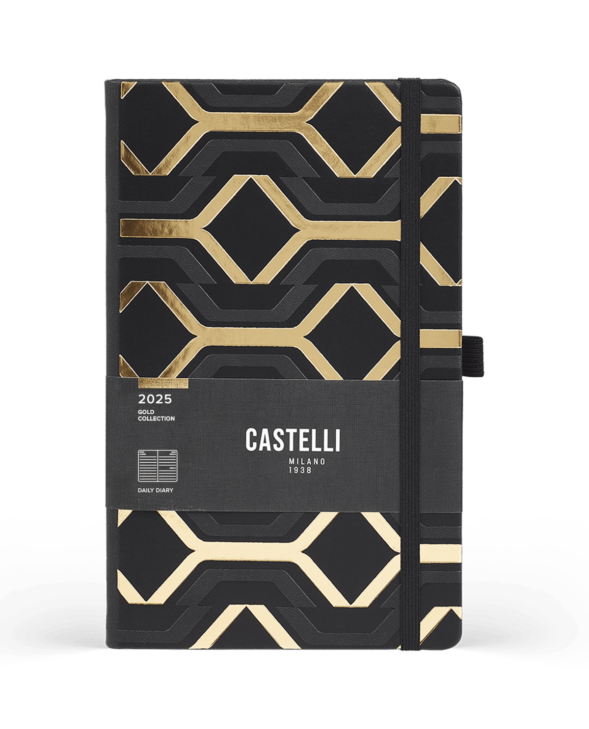 Carnet CASTELLI MILANO Gold - 19 x 25 cm - Hardcover - Ligné - Clasp - 8056149955550