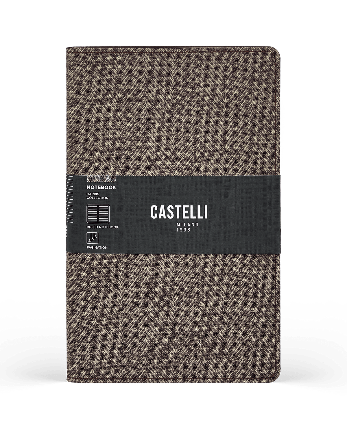 Carnet CASTELLI MILANO Harris - 9 x 14 cm - Softcover - Ligné - Coffee Brown - 8056149955680