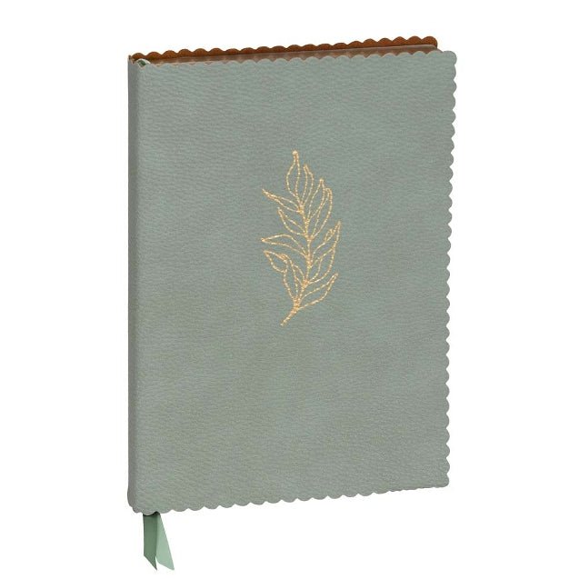 Carnet en cuir végétal ARTEBENE Majoie - A5 - Pointillé - Sauge - 240p - 4035461275809