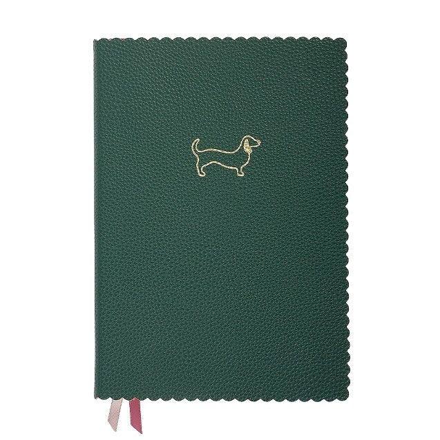 Carnet en cuir végétal ARTEBENE Majoie - A5 - Pointillé - Vert sapin - 240p - 4035461340385