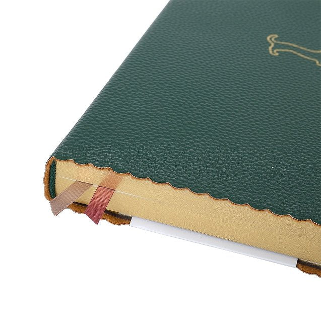 Carnet en cuir végétal ARTEBENE Majoie - A5 - Pointillé - Vert sapin - 240p - 4035461340385