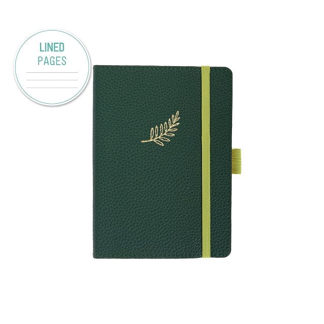 Carnet en cuir végétal ARTEBENE Majoie - A6 - Ligné - Vert sapin - 144p - 4035461339860