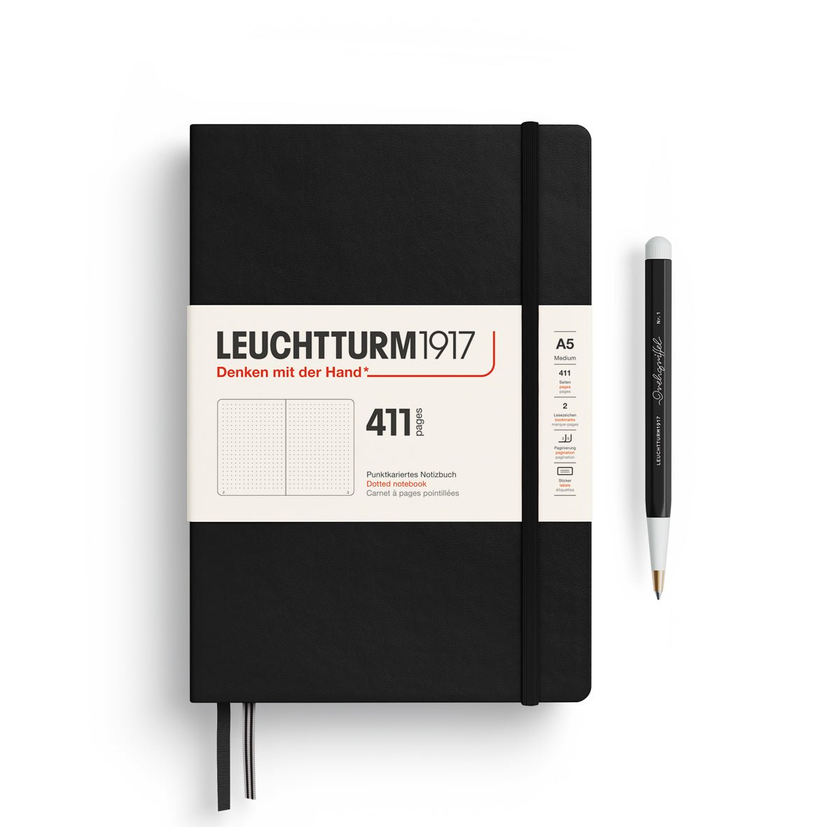 Carnet LEUCHTTURM1917 411 - A5 - Hardcover - Pointillé - Black - 