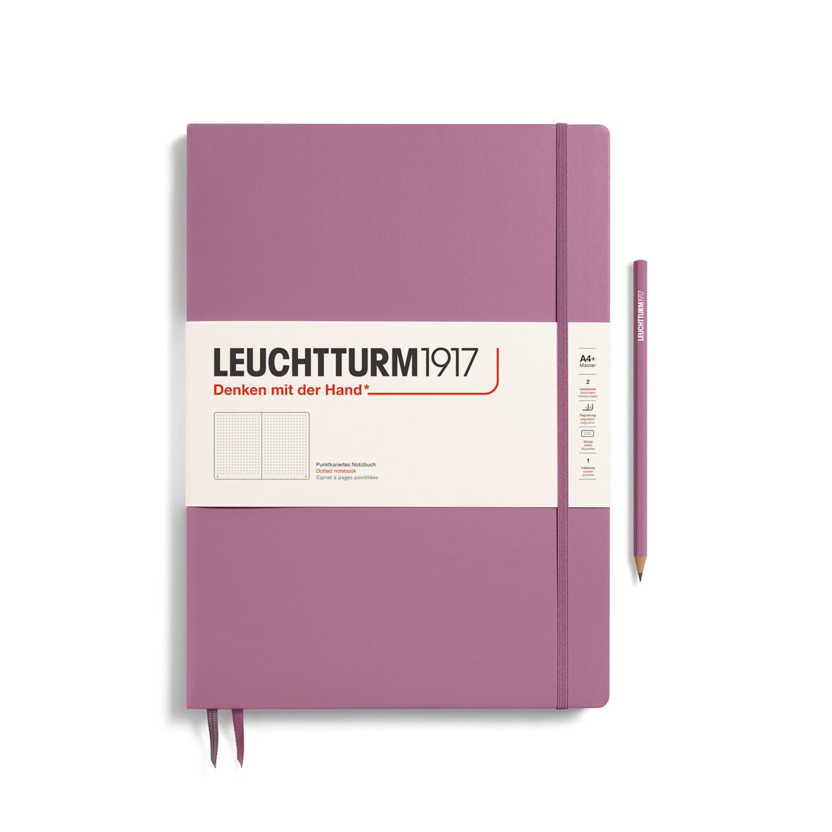 Carnet LEUCHTTURM1917 Classic - A4+ Slim - Hardcover - Pointillé - Dusty Rose - 