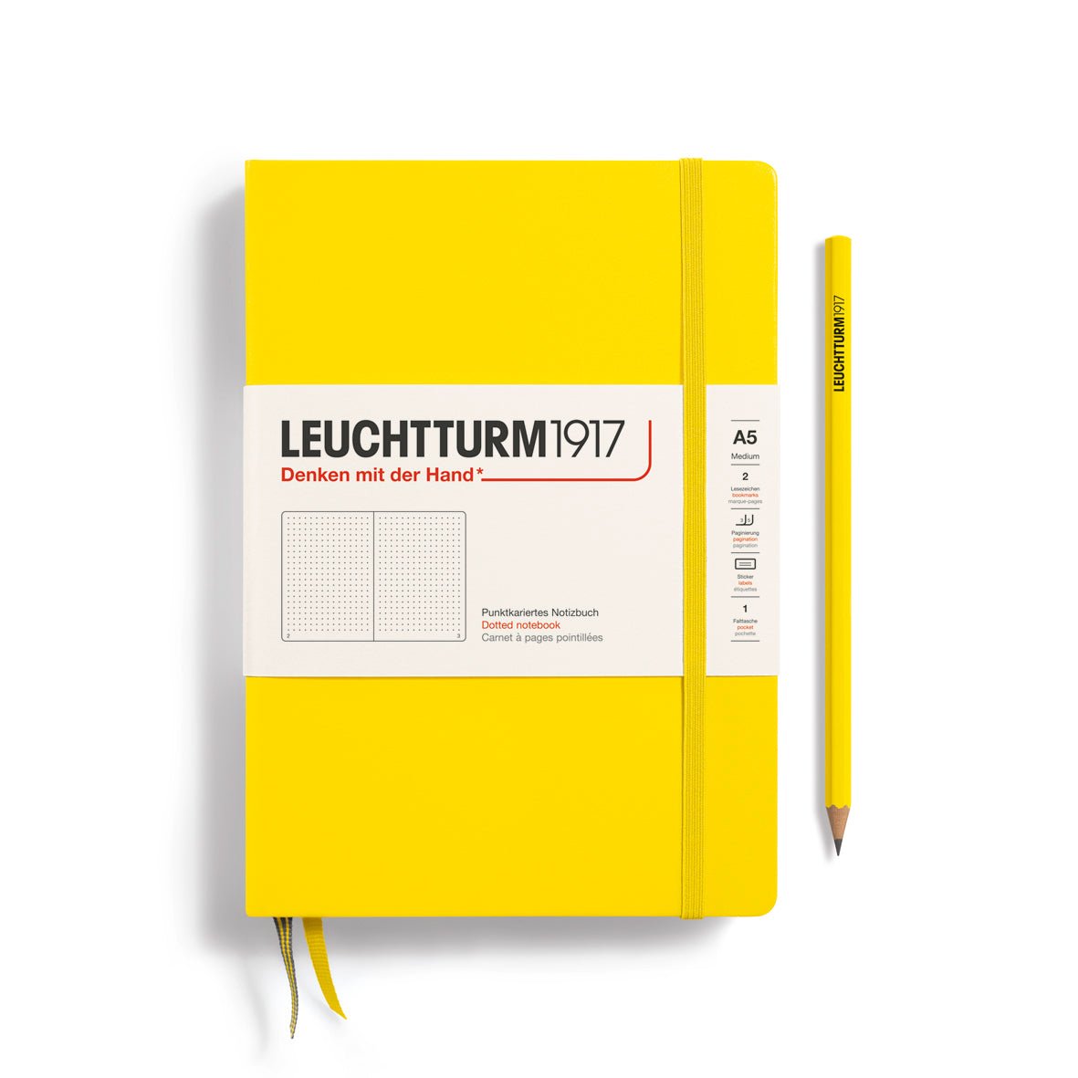 Carnet LEUCHTTURM1917 Classic - A5 - Hardcover - Pointillé - Lemon - 4004117424878