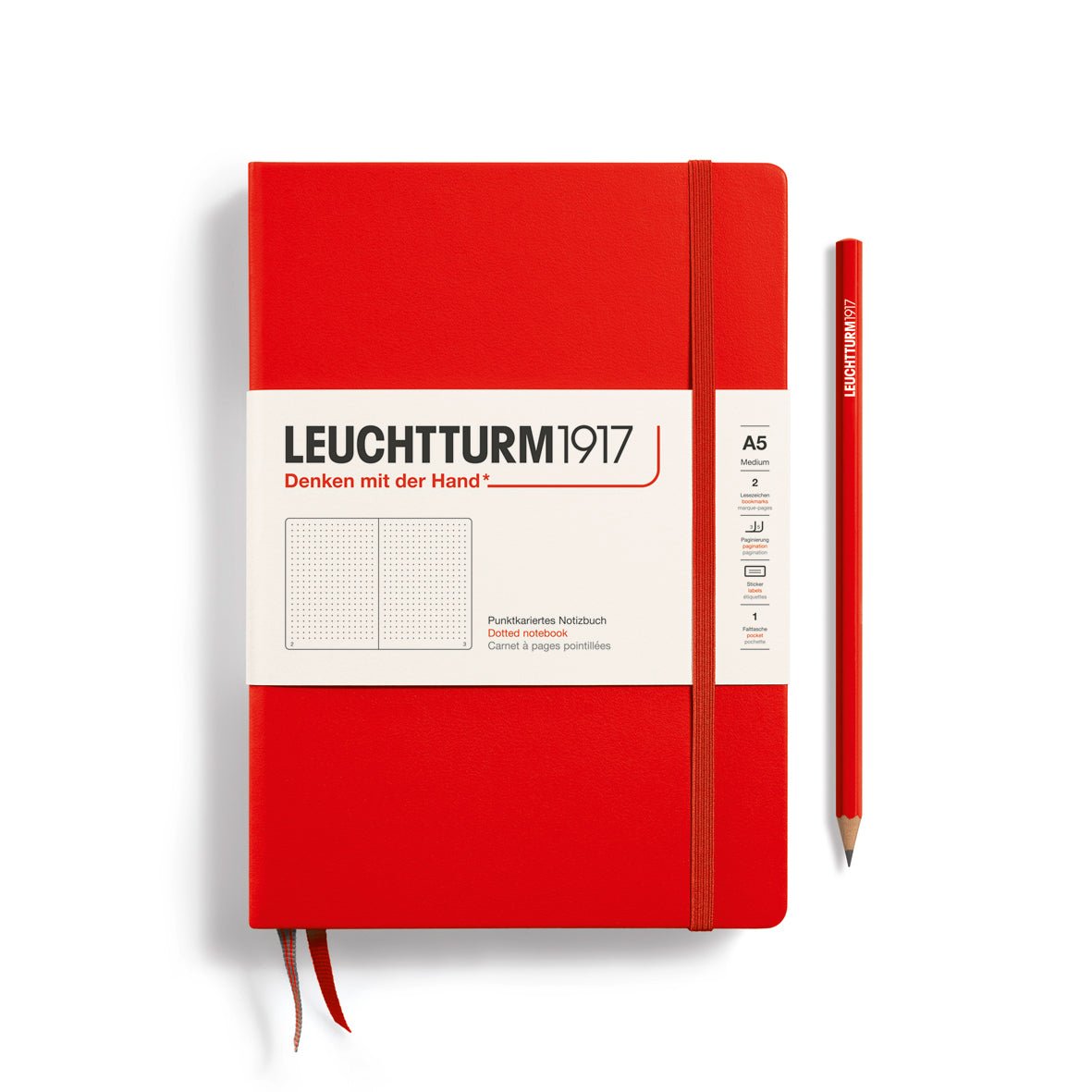 Carnet LEUCHTTURM1917 Classic - A5 - Hardcover - Pointillé - Red - 