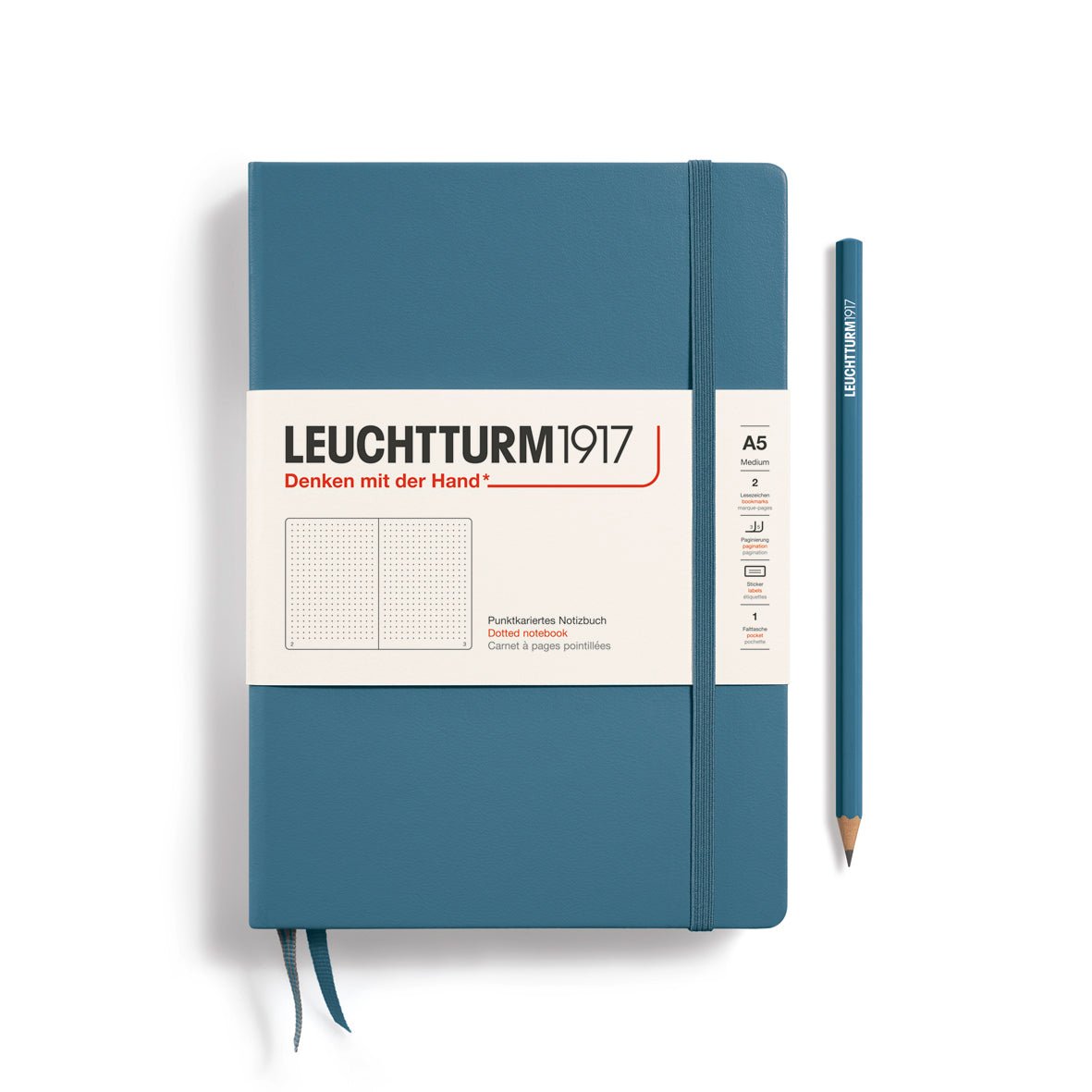 Carnet LEUCHTTURM1917 Classic - A5 - Hardcover - Pointillé - Stone Blue - 4004117587405