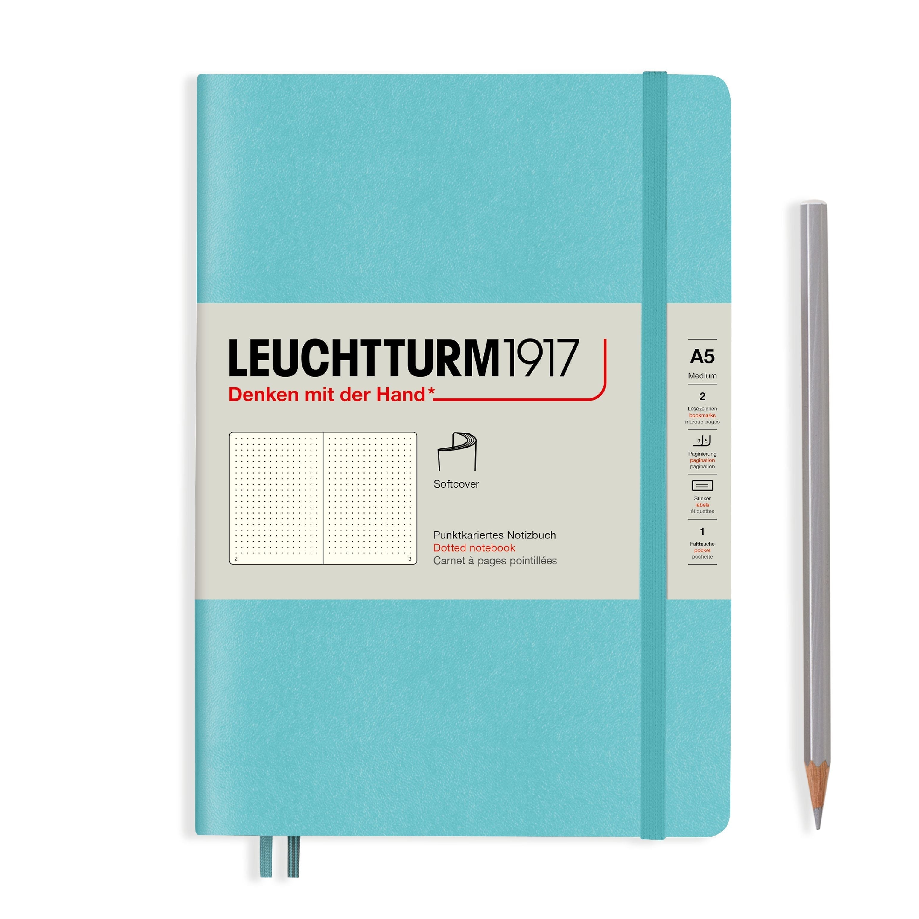 Carnet LEUCHTTURM1917 Classic - A5 - Softcover - Pointillé - Aquamarine - 4004117588174