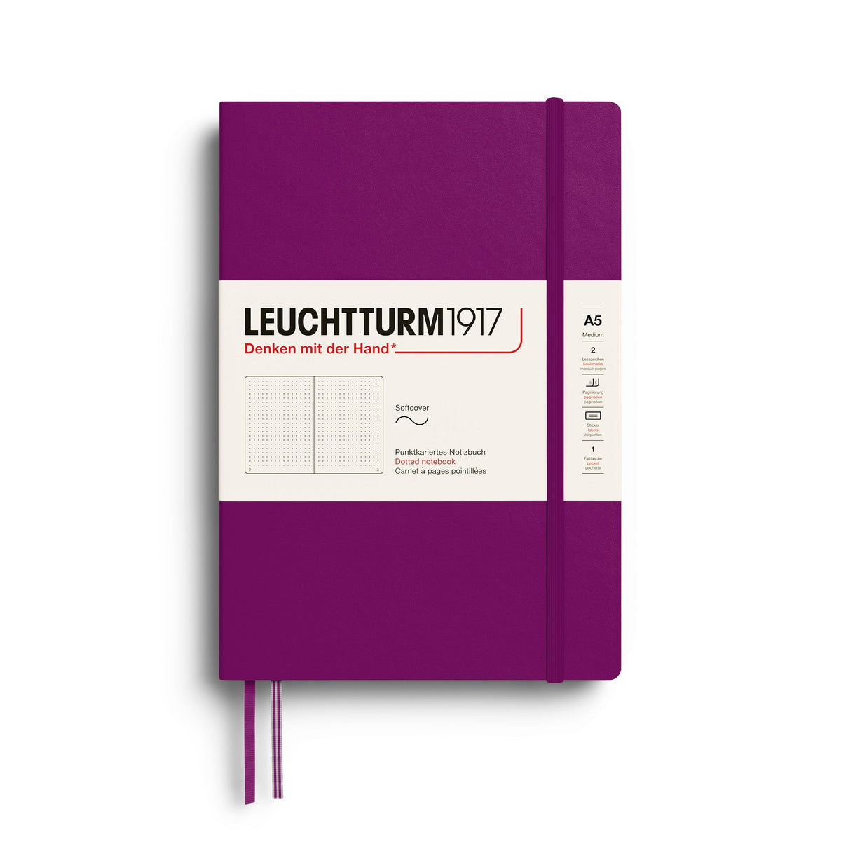 Carnet LEUCHTTURM1917 Classic - A5 - Softcover - Pointillé - Burgundy - 4070292008387