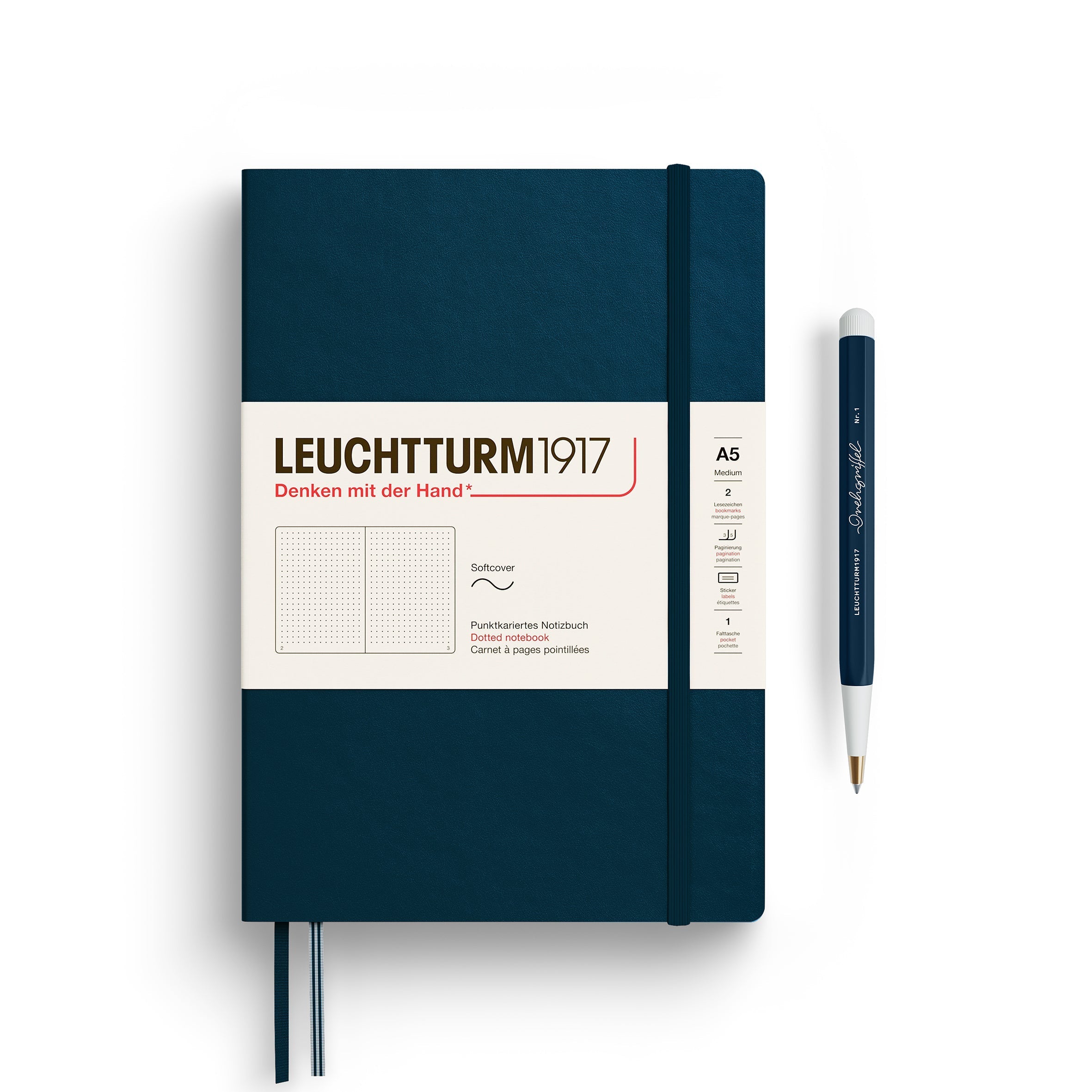 Carnet LEUCHTTURM1917 Classic - A5 - Softcover - Pointillé - Deep Sea - 4004117661433