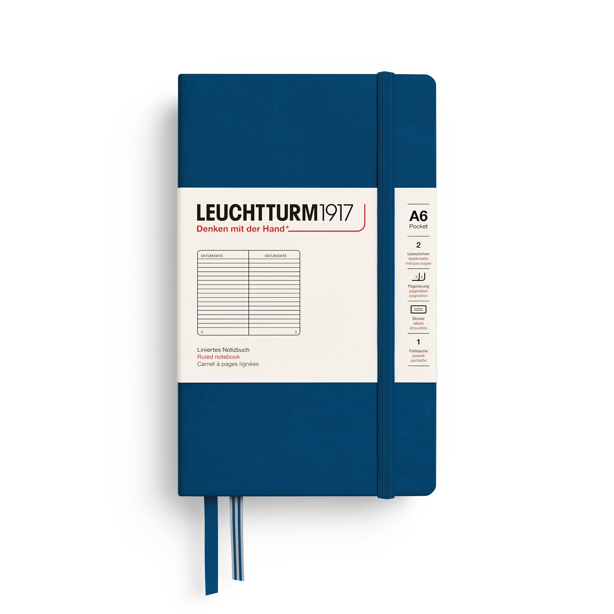 Carnet LEUCHTTURM1917 Classic - A6 - Hardcover - Ligné - Indigo - 