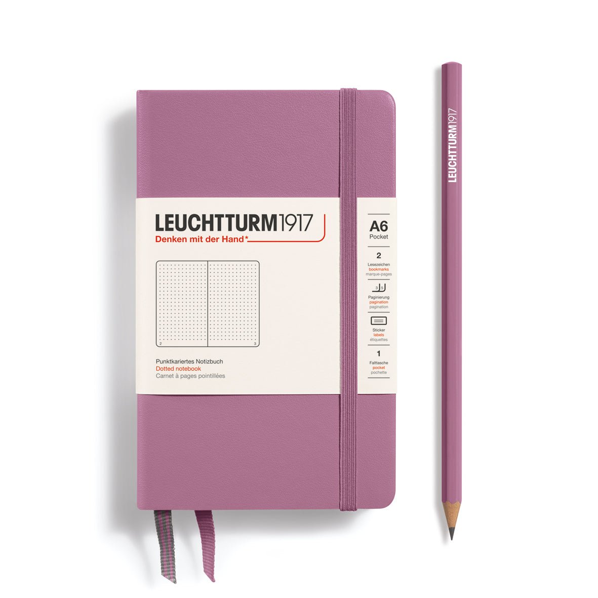 Carnet LEUCHTTURM1917 Classic - A6 - Hardcover - Pointillé - Dusty Rose - 