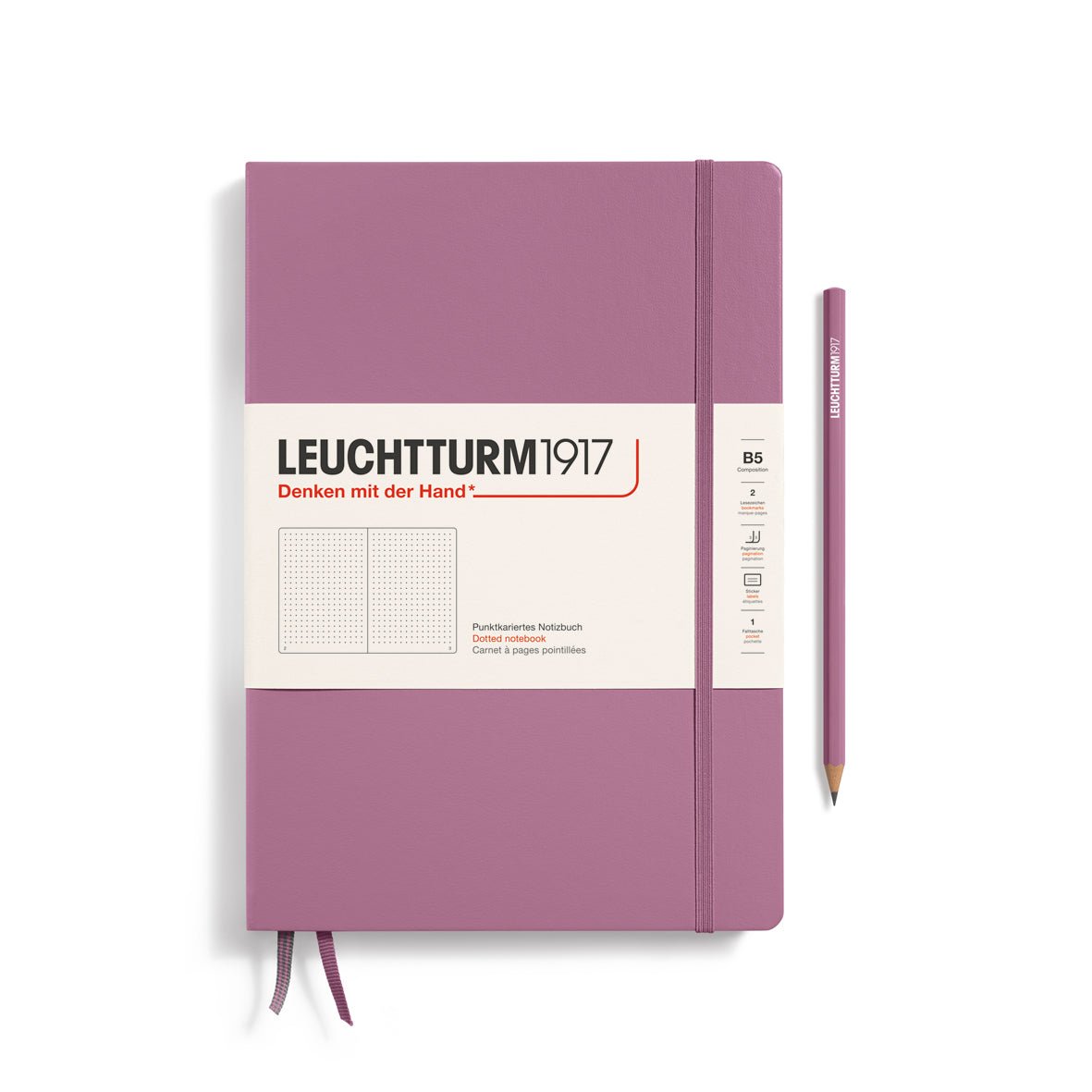 Carnet LEUCHTTURM1917 Classic - B5 - Hardcover - Pointillé - Dusty Rose - 