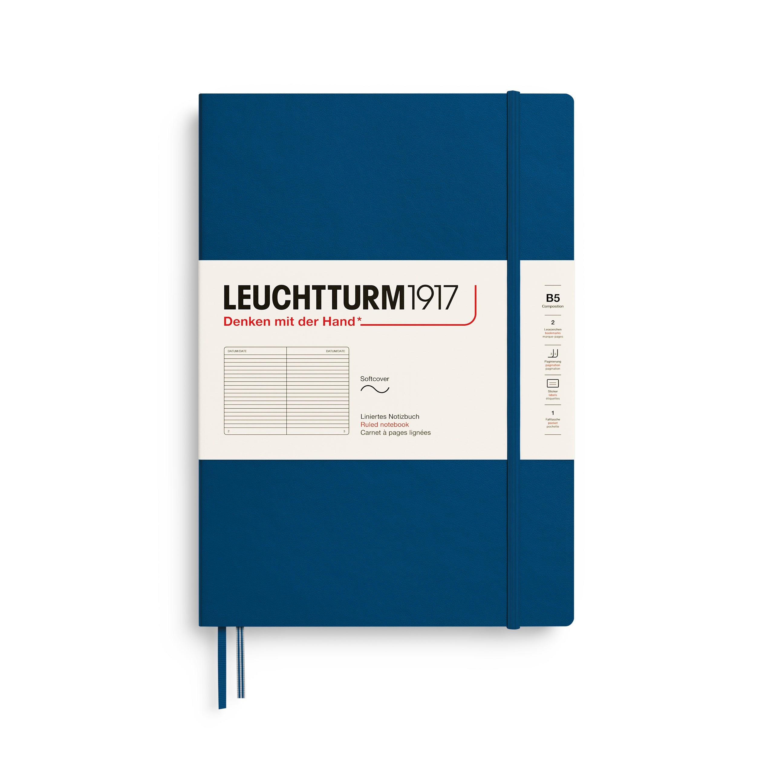 Carnet LEUCHTTURM1917 Classic - B5 - Softcover - Ligné - Indigo - 