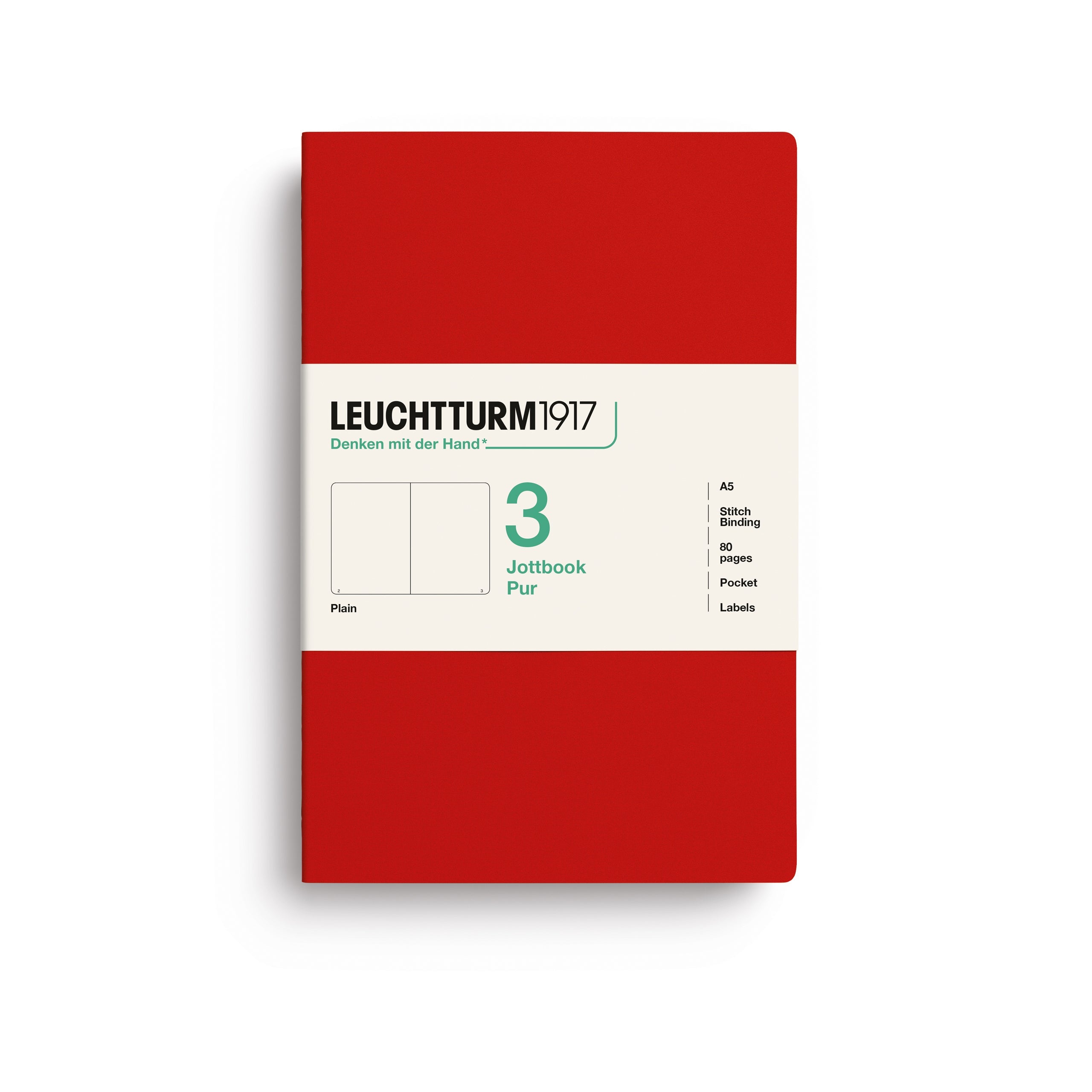 Carnet LEUCHTTURM1917 Jottbook Pur - A5 - Softcover - Uni - Cherry - 4070292006161