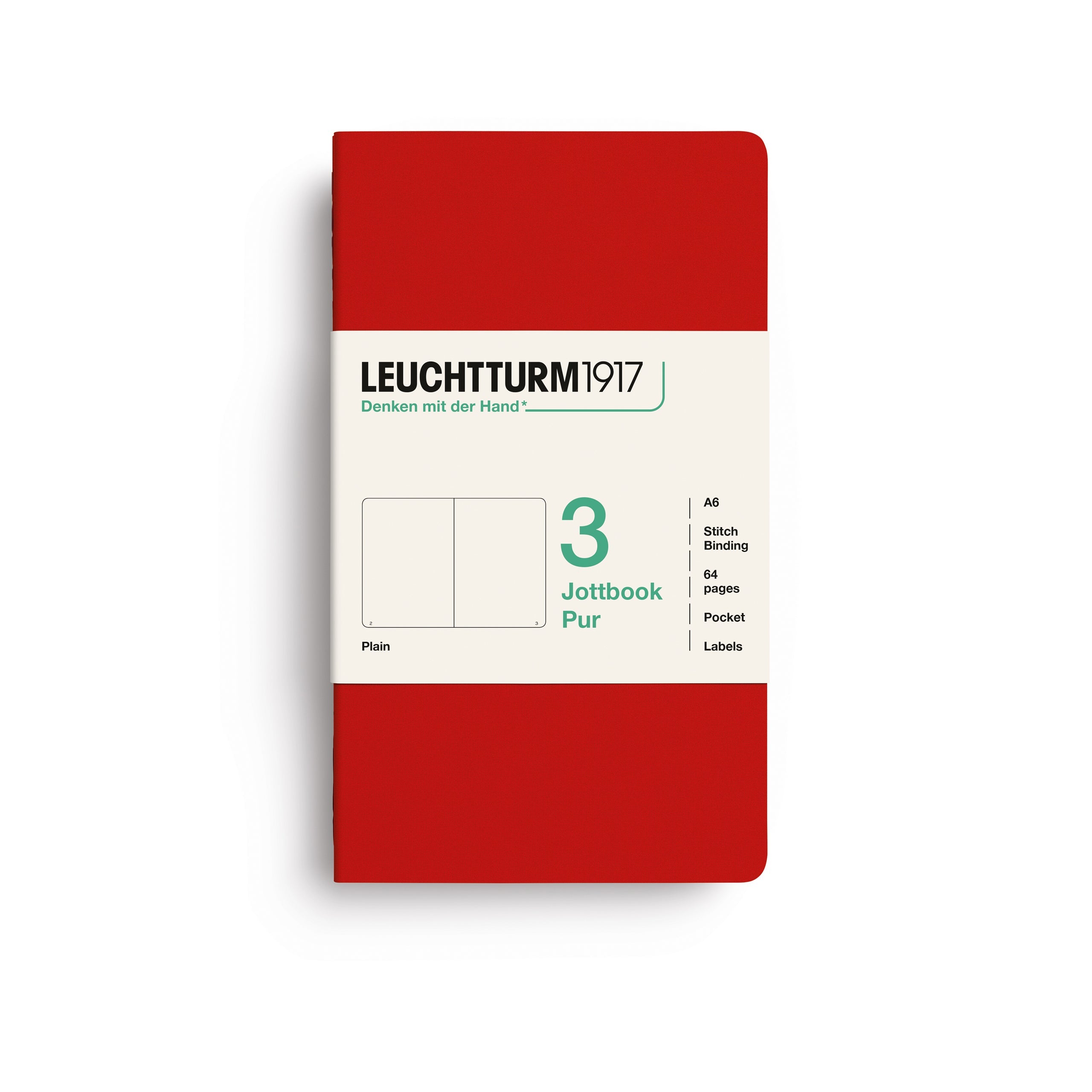 Carnet LEUCHTTURM1917 Jottbook Pur - A6 - Softcover - Uni - Cherry - 4070292006406