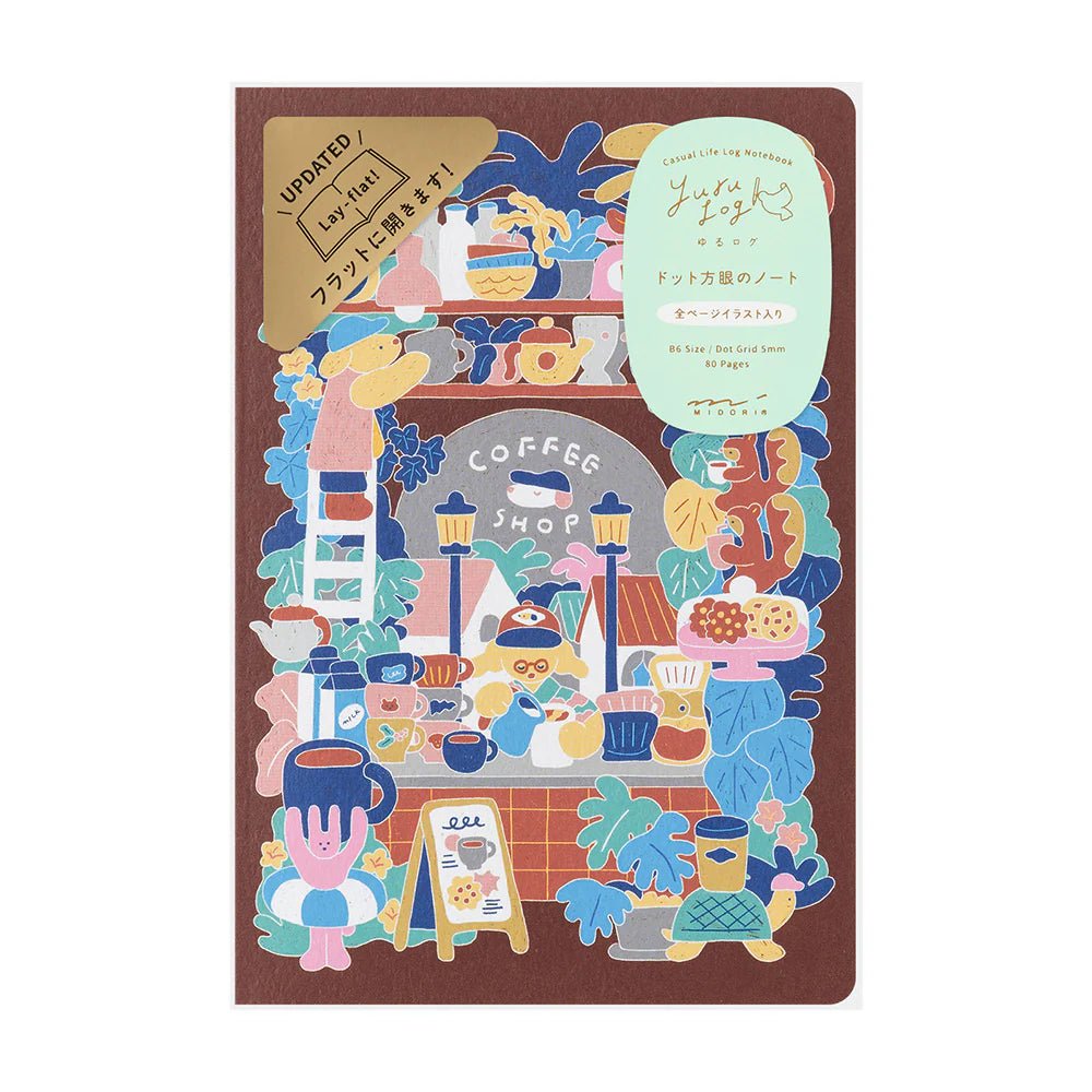 Carnet MIDORI Notebook Yuru Log - B6 - Pointillé - Café - 