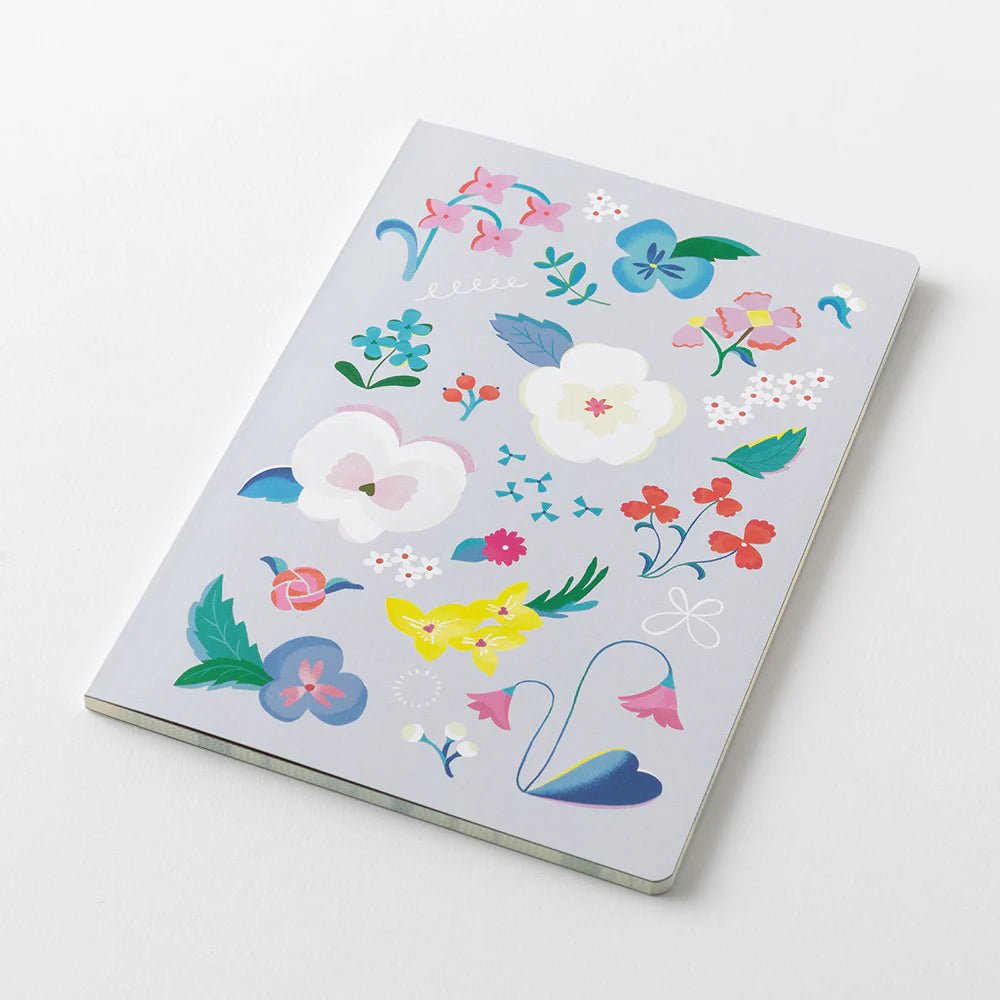 Carnet MIDORI Notebook Yuru Log - B6 - Pointillé - Fleurs - 