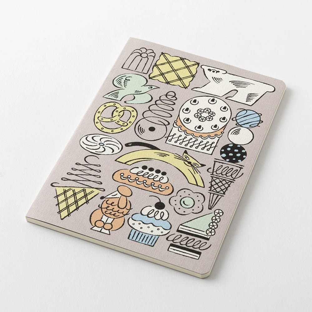 Carnet MIDORI Notebook Yuru Log - B6 - Pointillé - Gourmandises & Animaux - 