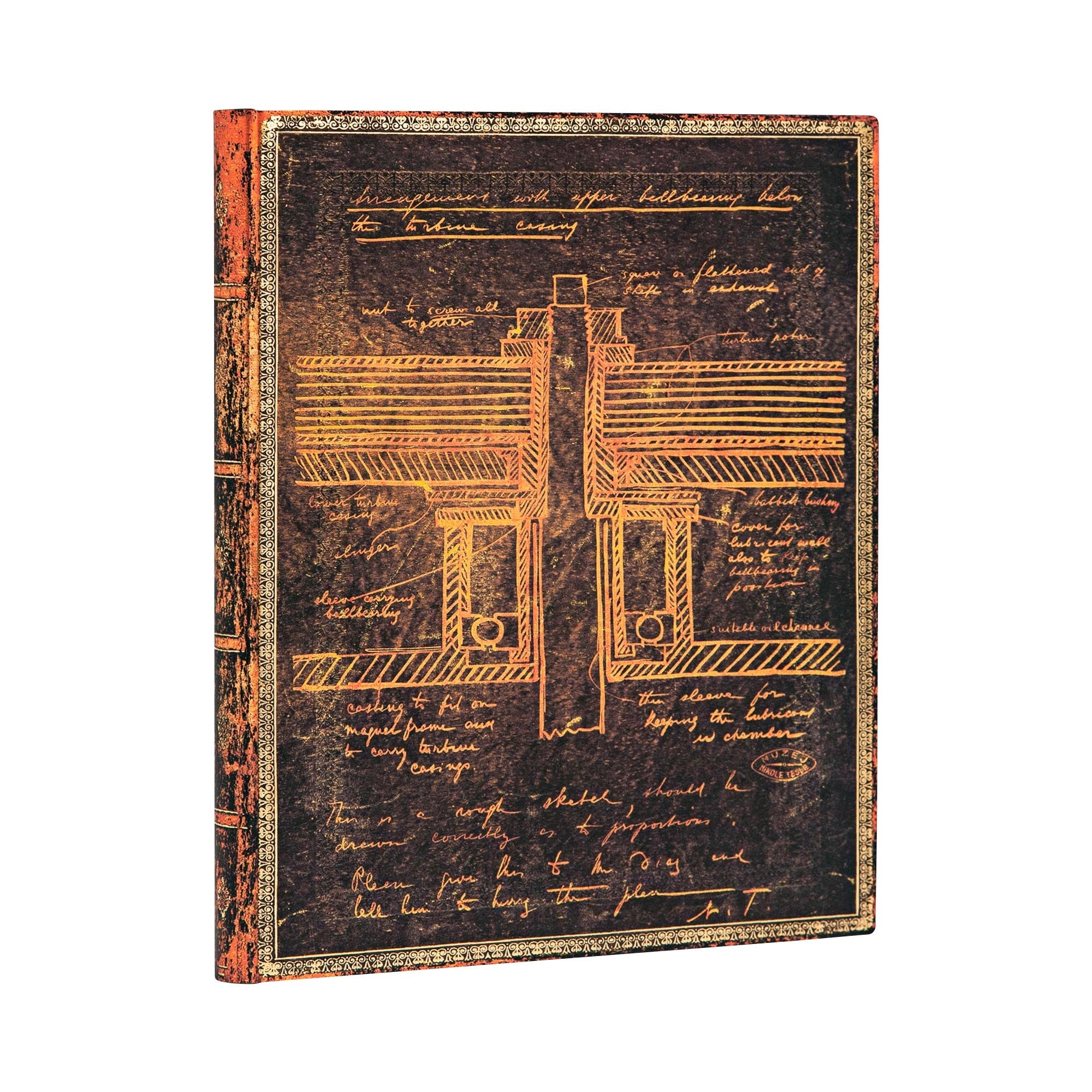 Carnet PAPERBLANKS Tesla, Croquis d'une Turbine - Ultra - Softcover - Ligné - 176p - 9781439764329