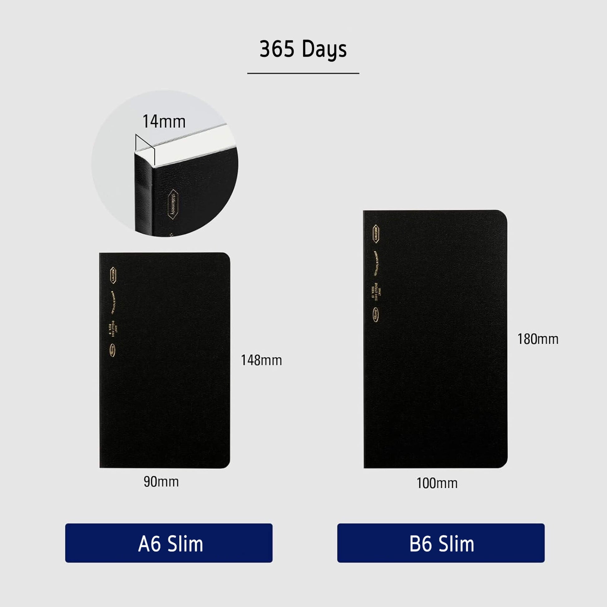 Carnet STÁLOGY 365Days Notebook - B6 Slim - Softcover - Quadrillé - Black - 4904140081874