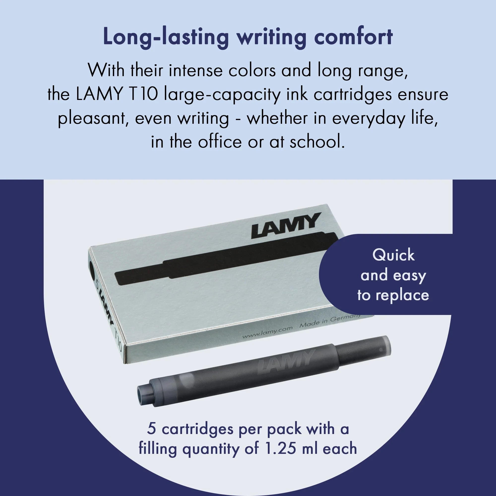 Cartouches d'encre LAMY T10 - Noir - 4014519020752