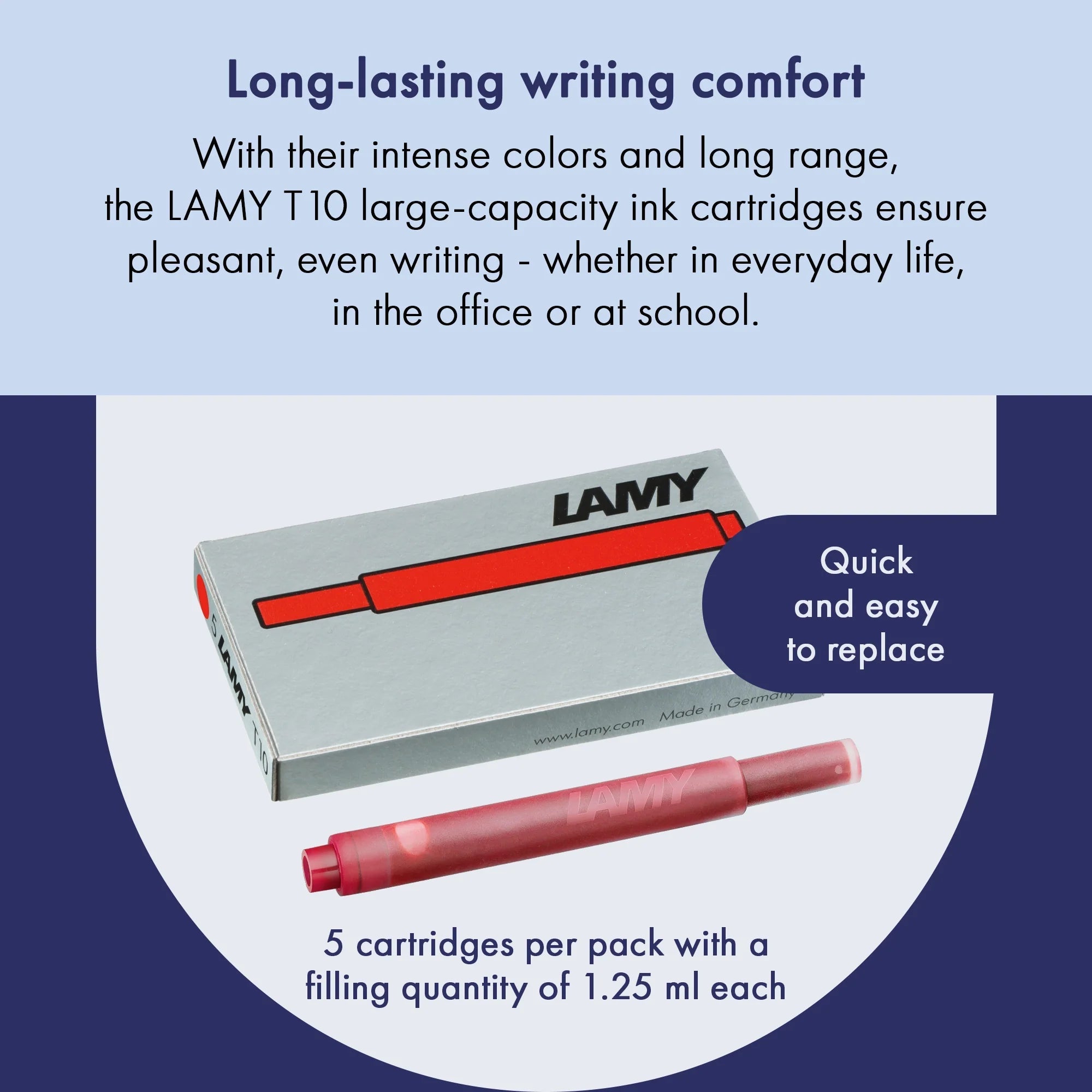 Cartouches d'encre LAMY T10 - Rouge - 4014519020769