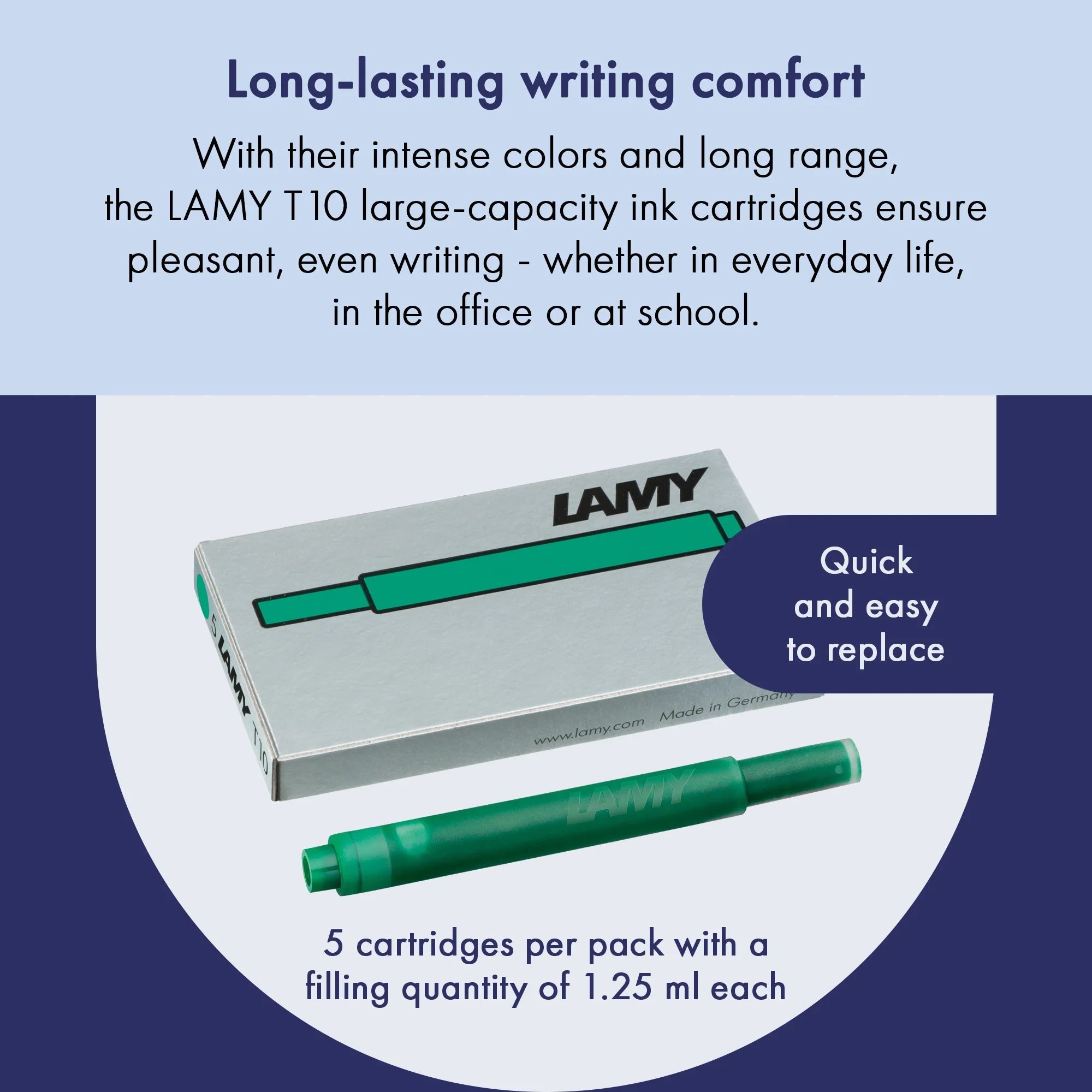 Cartouches d'encre LAMY T10 - Vert - 4014519114789