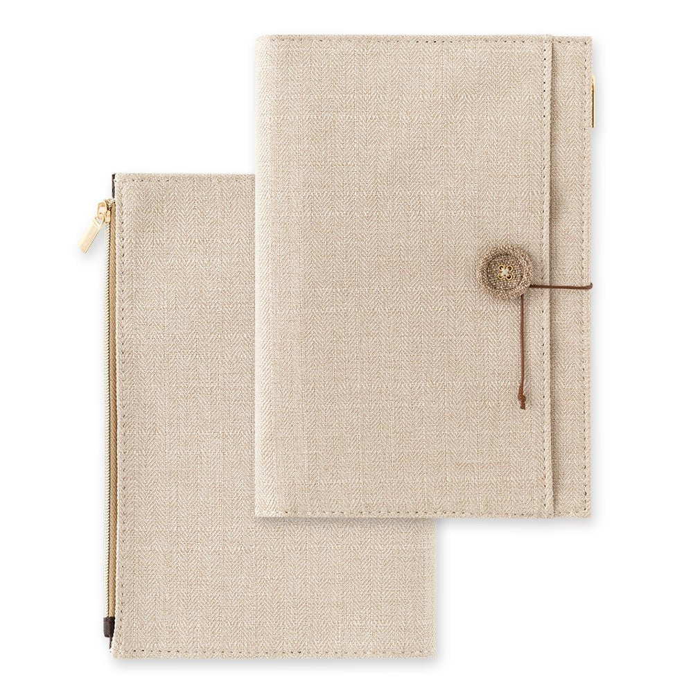 Couverture/Trousse tissée MIDORI Yuru Log - 19 x 26.5 cm - Beige - 4902805153607