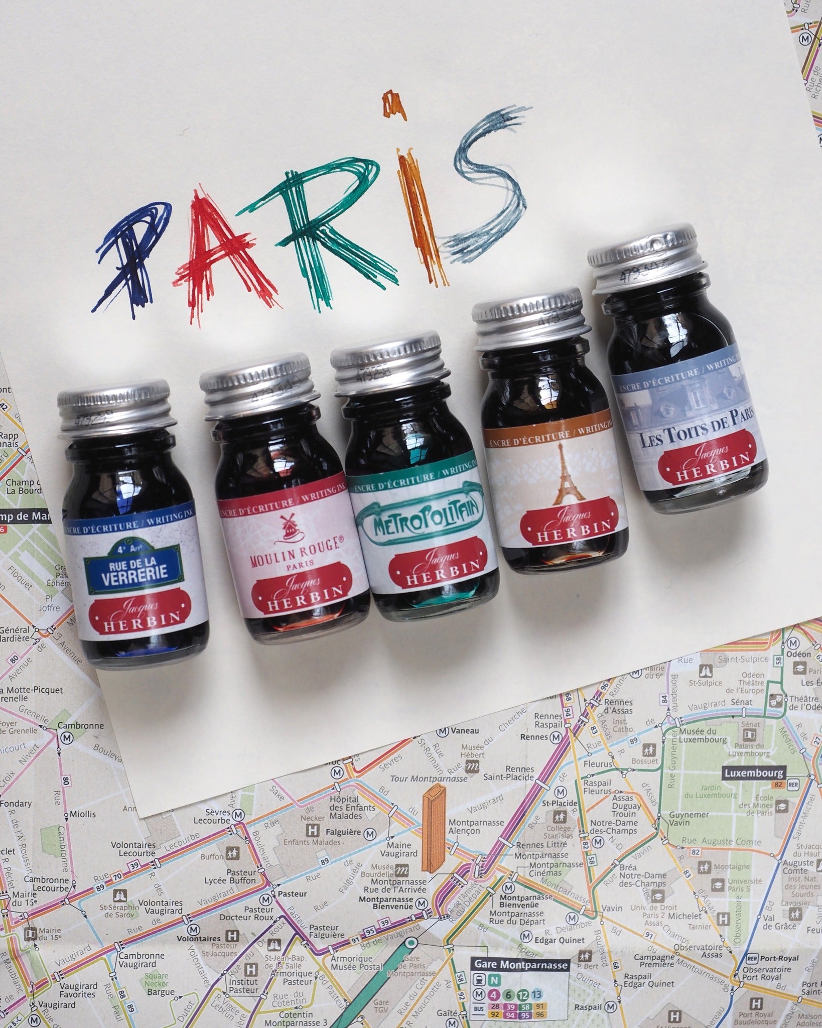 Encres d'écriture Couleurs de Paris JACQUES HERBIN - 10 ml - Les toits de Paris - 3188550118066