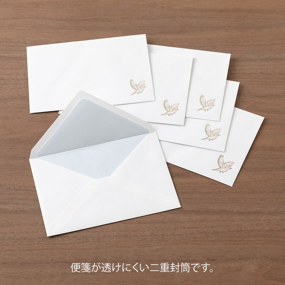 Enveloppes MIDORI Oiseaux Précieux - 16.2 x 11.4 cm - Illustré - 