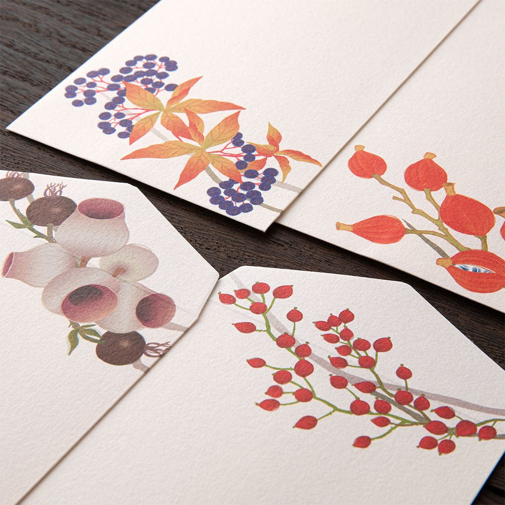 Enveloppes MIDORI washi - 188 x 90 mm - Couronne d’Automne - 4902805871785