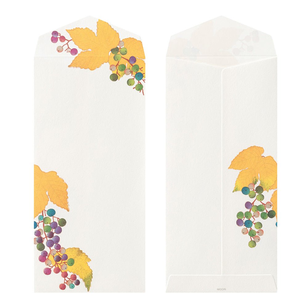 Enveloppes MIDORI washi - 188 x 90 mm - Fruits d’automne - 4902805810340