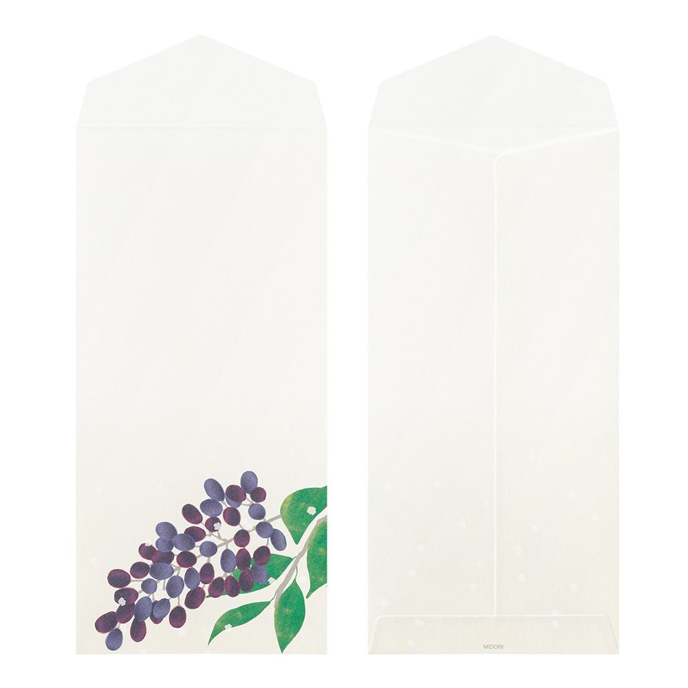 Enveloppes MIDORI washi - 188 x 90 mm - Fruits d'Hiver - 4902805810012