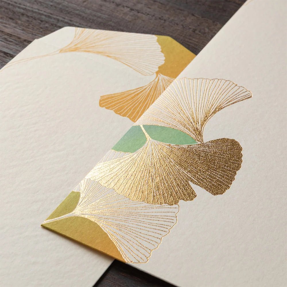 Enveloppes MIDORI washi - 188 x 90 mm - Ginkgo - 4902805810364
