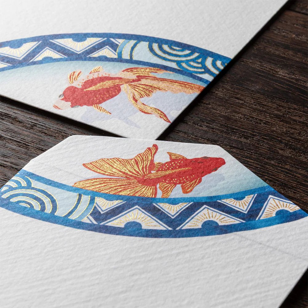 Enveloppes MIDORI washi - 188 x 90 mm - Poissons rouges - 4902805810302