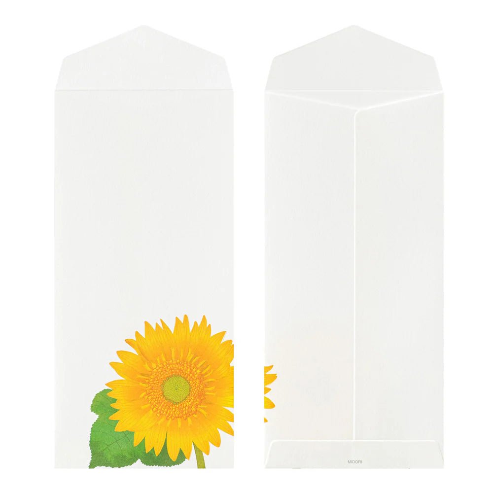 Enveloppes MIDORI washi - 188 x 90 mm - Tournesols - 4902805810265