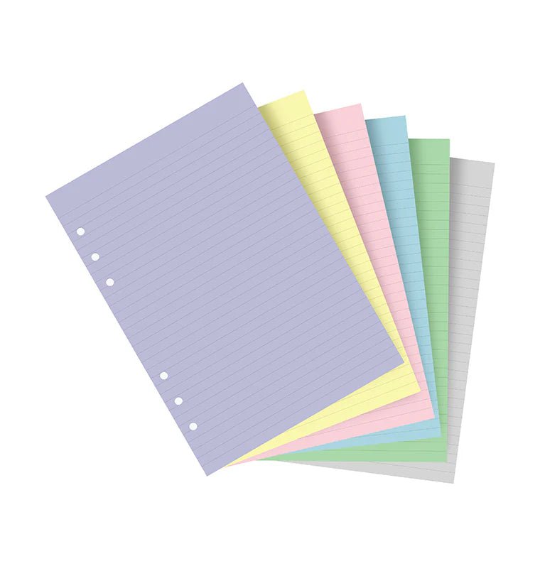 Feuilles de notes lignées FILOFAX - Assortiment Pastel - A5 - A5 - Ligné - 5015142277529