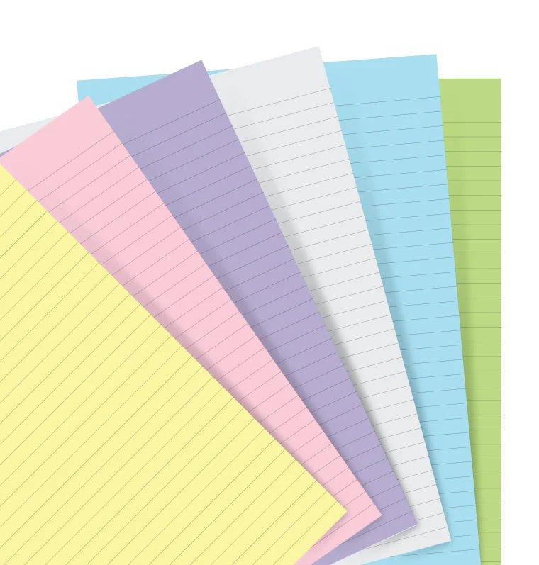 Feuilles de notes lignées FILOFAX - Assortiment Pastel - Personal - Personal - Ligné - 5015142277987