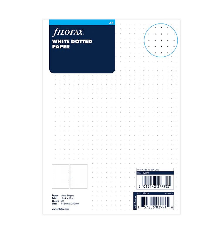 Feuilles de notes pointillées FILOFAX - Blanc - A5 - A5 - Pointillé - 5015142277727