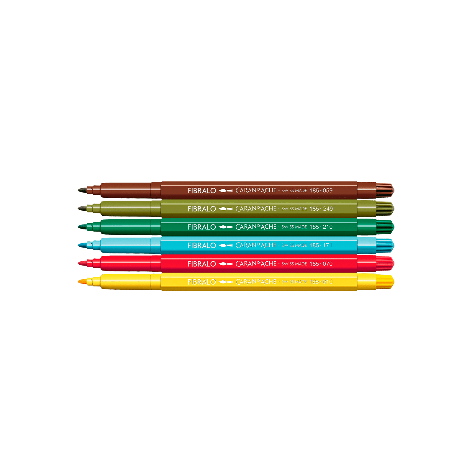 Feutres aquarellables FIBRALO - Set 6 couleurs Kawaii Swiss Mountains - CARAN D'ACHE - 7630002364126