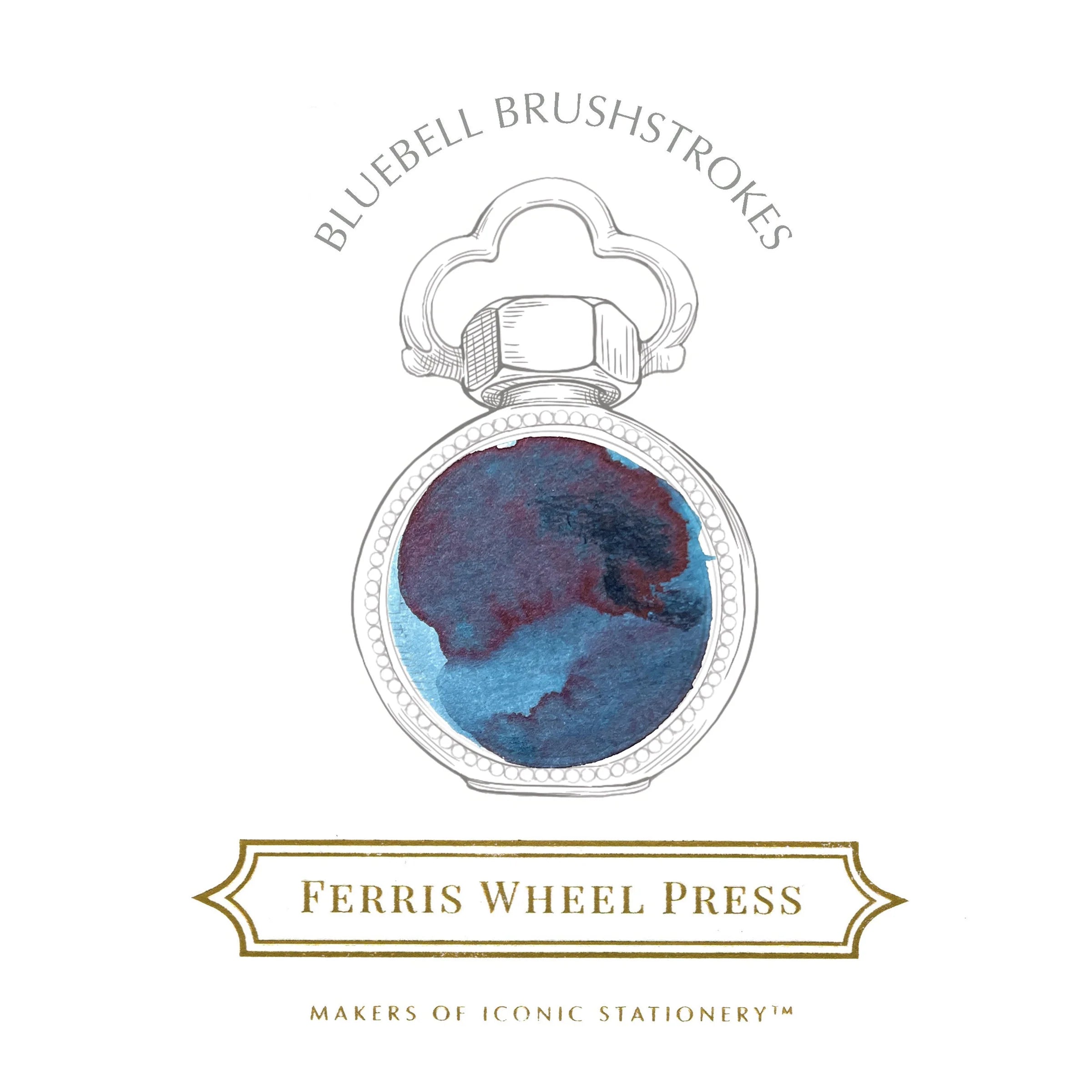 Flacon d'encre FERRIS WHEEL PRESS - Everyday Ink - Bluebell Brushstrokes (38ml) - 